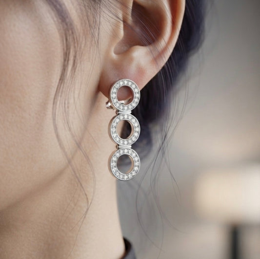 Triple Circle Drop Earrings