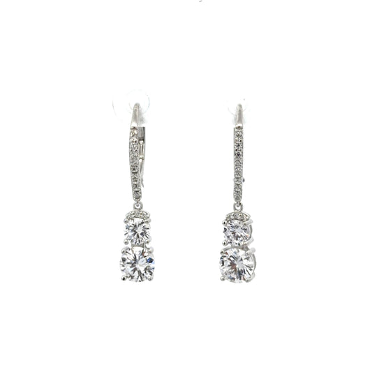 Sterling Silver Radiant Drop Earrings