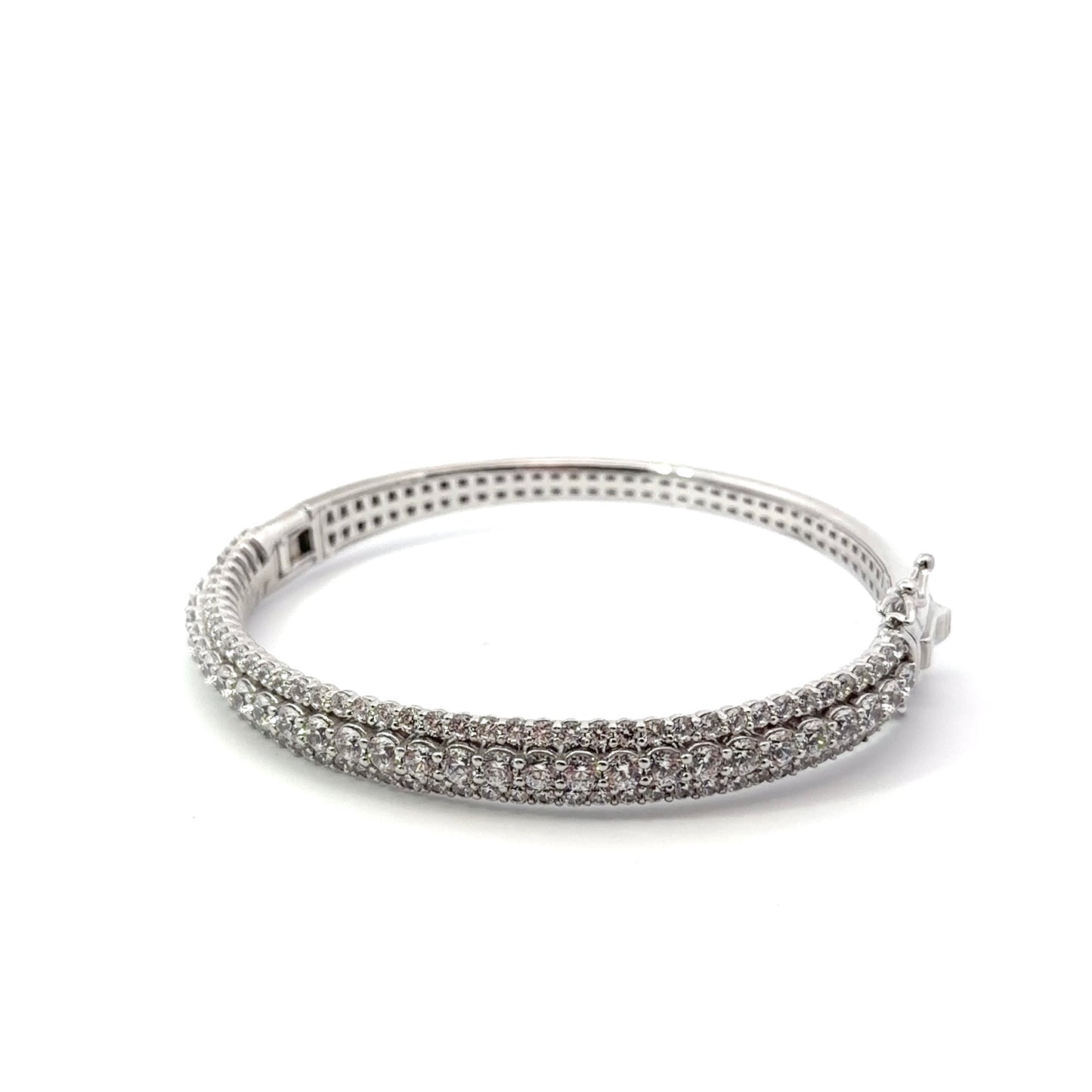 Sterling Silver Cubic Zirconia Bangle Bracelet