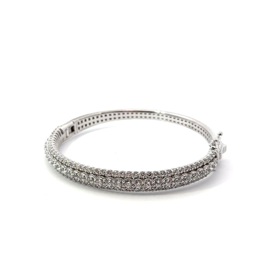 Sterling Silver Cubic Zirconia Bangle Bracelet