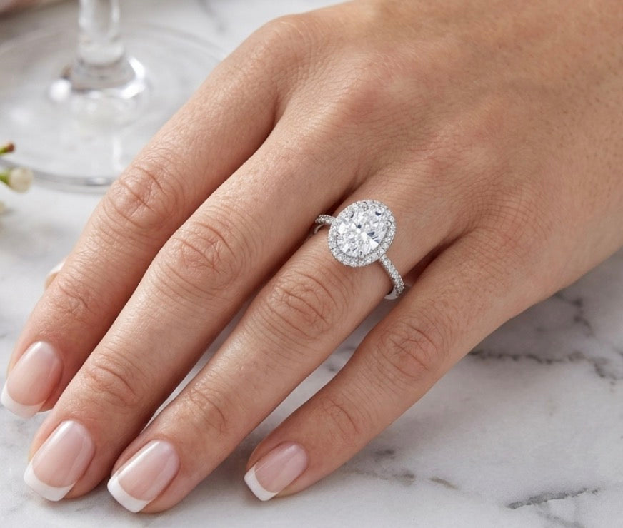Sterling Silver Vintage Style Halo Ring