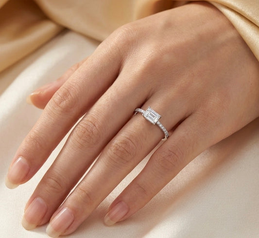 Sterling Silver  Baguette Ring