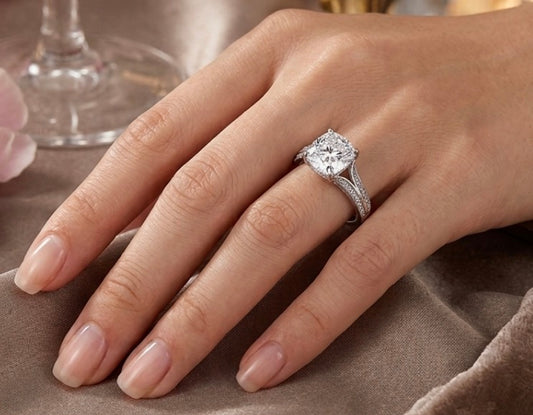Sterling Silver Radiant Cushion Cut Ring