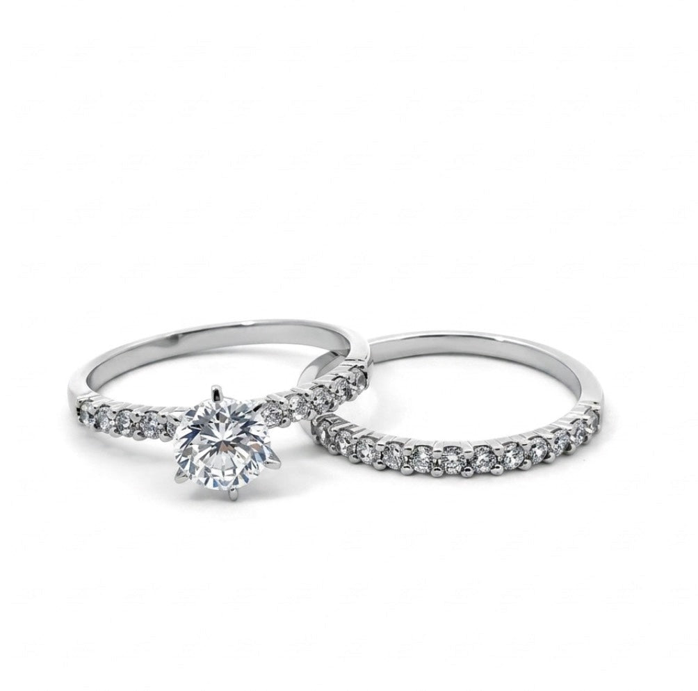 Sterling Silver Wedding Ring Set