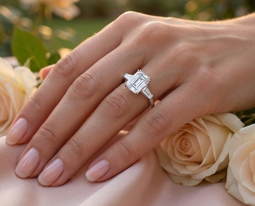 Sterling Silver Radiant -cut Stone Ring