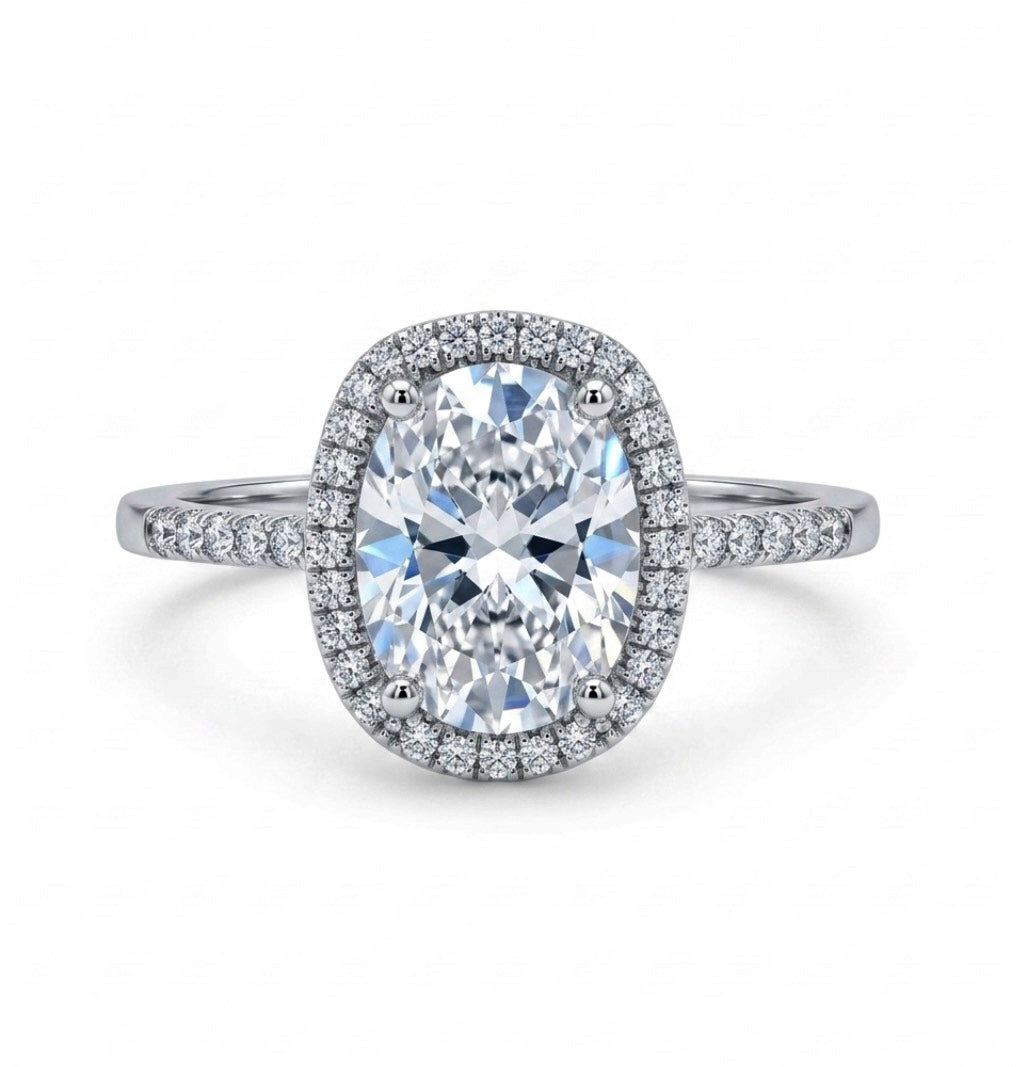 Sterling Silver Vintage Style Halo Ring