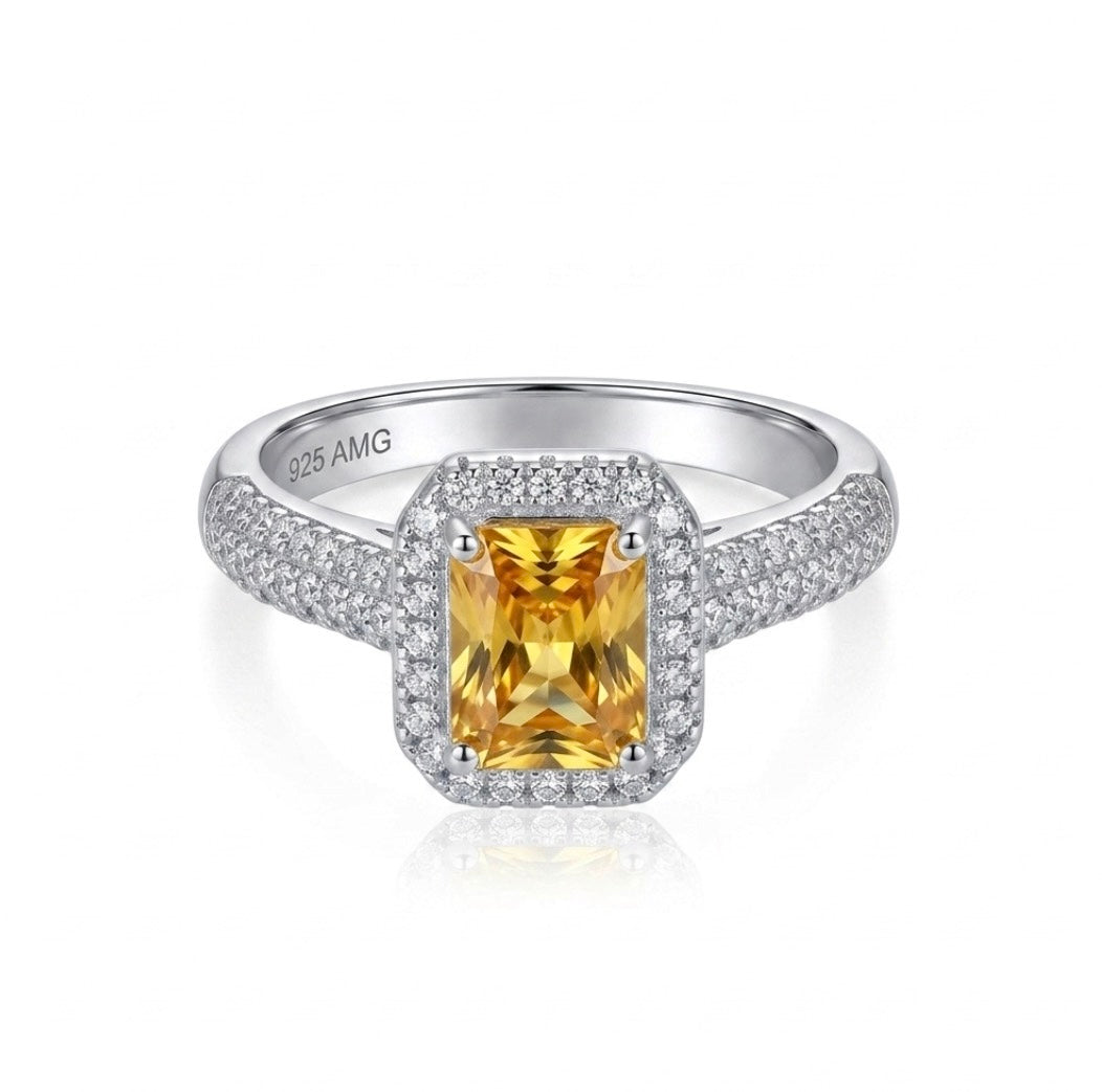 Sterling Silver Yellow Topaz Cocktail Ring