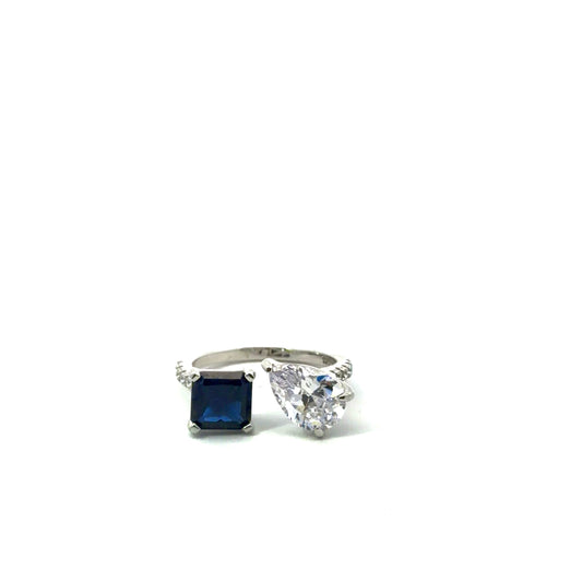 Sterling Silver Sapphire Cuff Ring