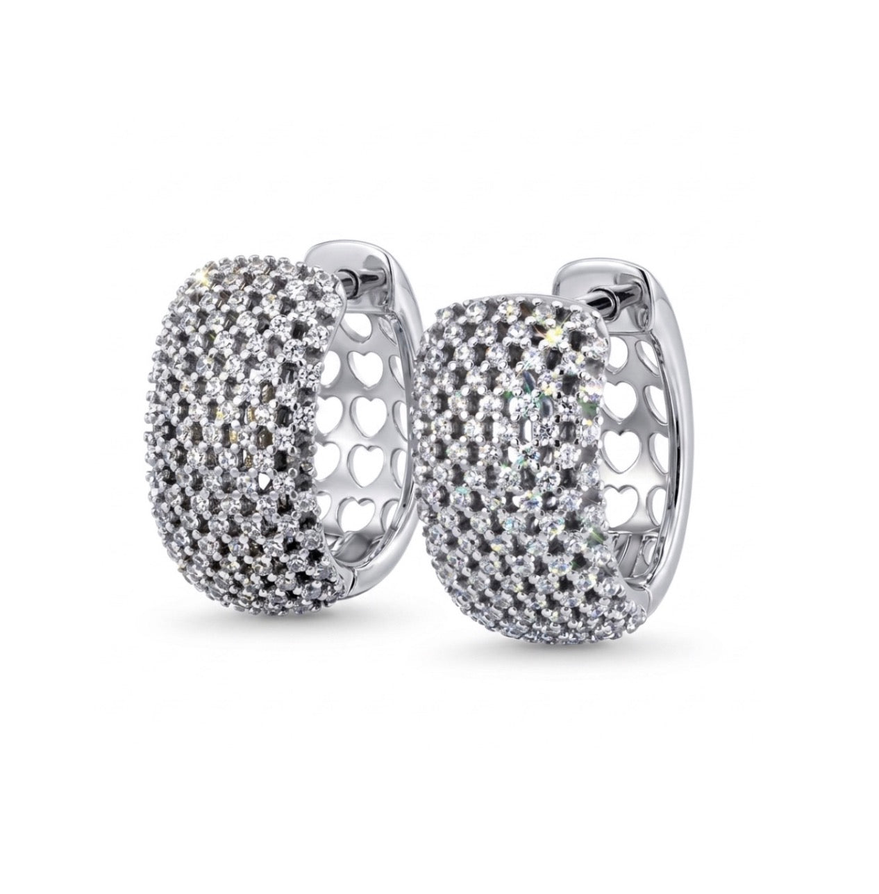 Sterling Silver Cubic Zirconia Huggie Hoop Earrings