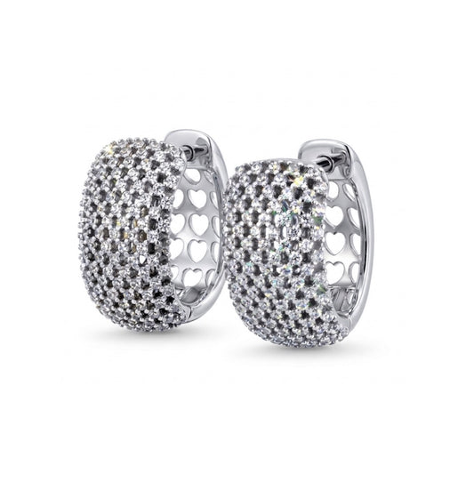 Sterling Silver Cubic Zirconia Huggie Hoop Earrings