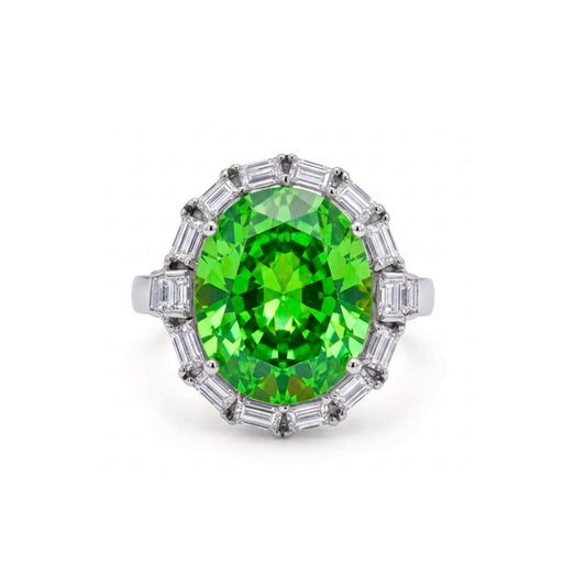 Sterling Silver Emerald cocktail Ring