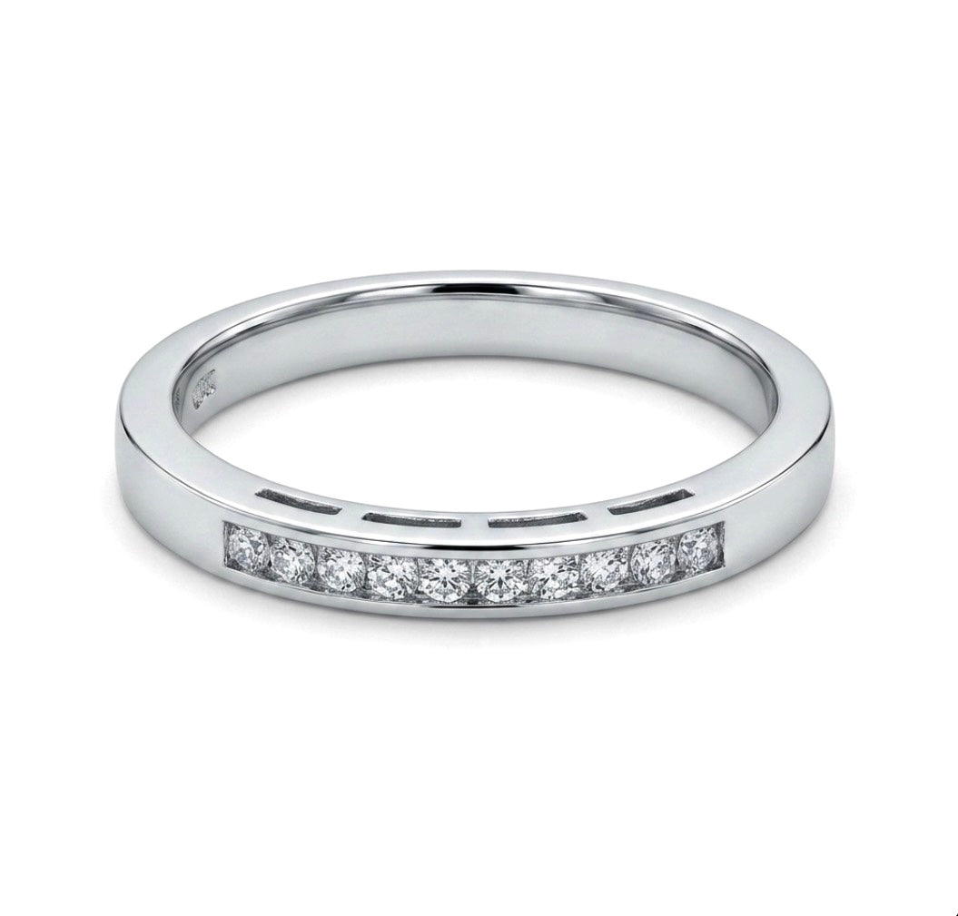 Sterling Silver Channel-set Ladies Band