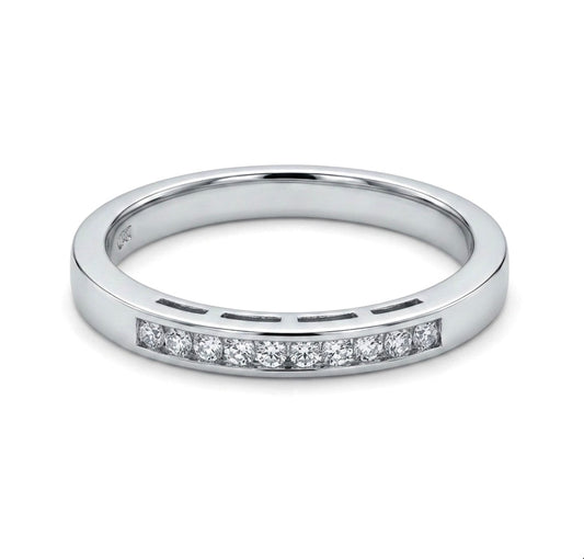 Sterling Silver Channel-set Ladies Band