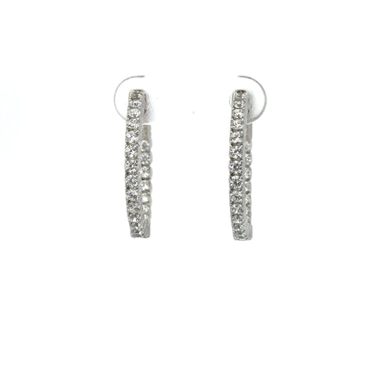 Sterling Silver Radiant Hoop Earrings