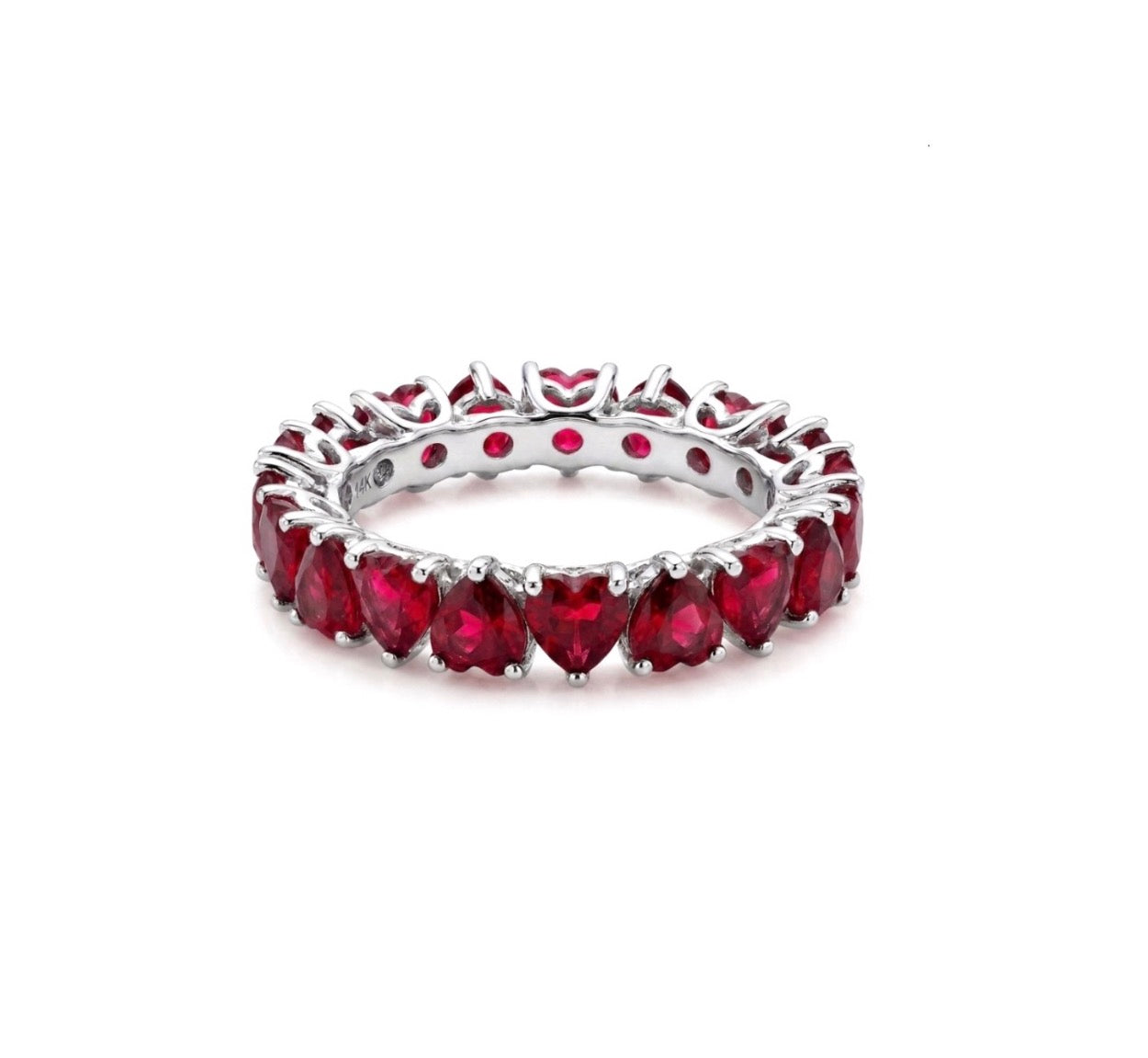 Sterling Silver Heart-cut  Eternity Ladies Band