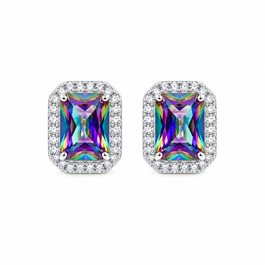 Sterling Silver Alexandrite Stud Earrings