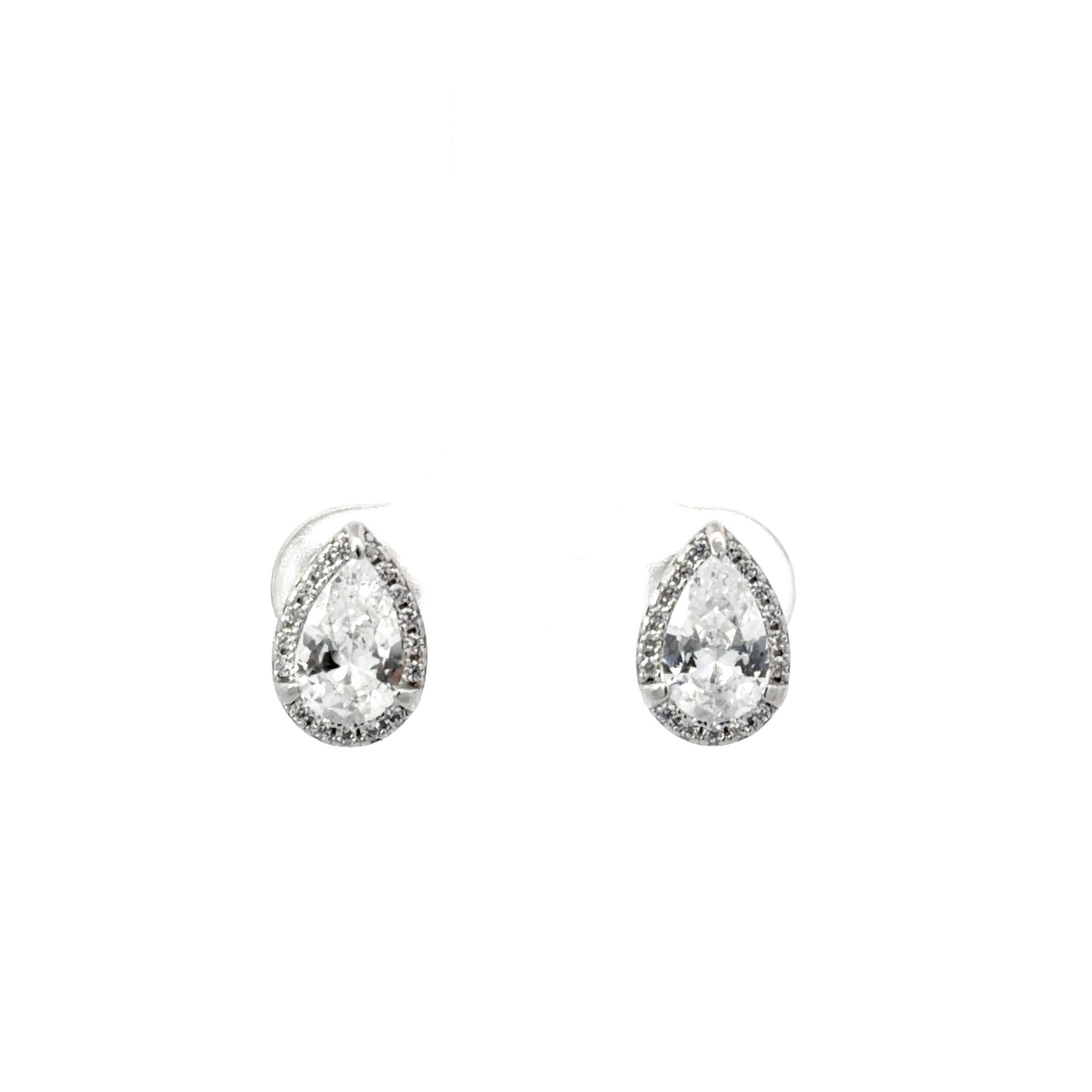 Stud Teardrop Cut Cubic Zirconia Earrings