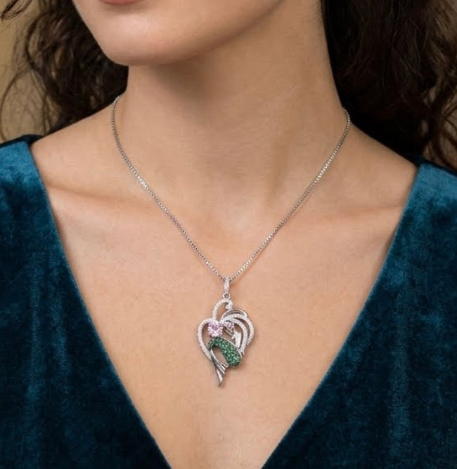Sterling Silver Mermaid Cubic Zirconia Necklace