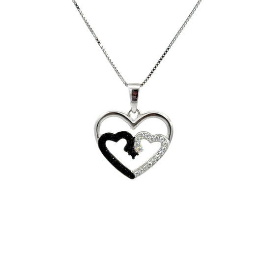 Double Heart Pendant Necklace