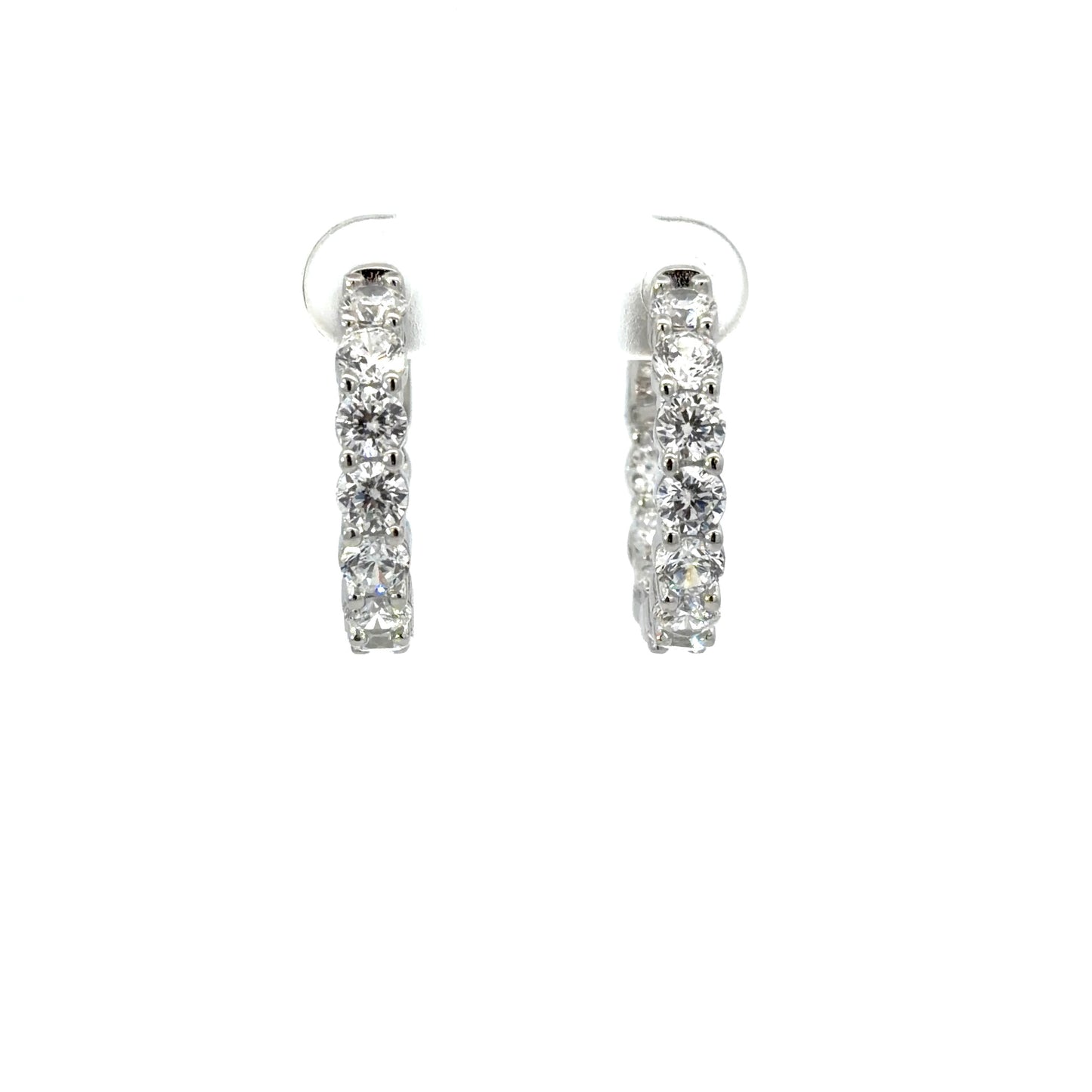 Sterling Silver Radiant Hoop Earrings