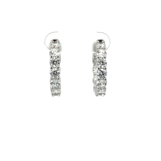Sterling Silver Radiant Hoop Earrings