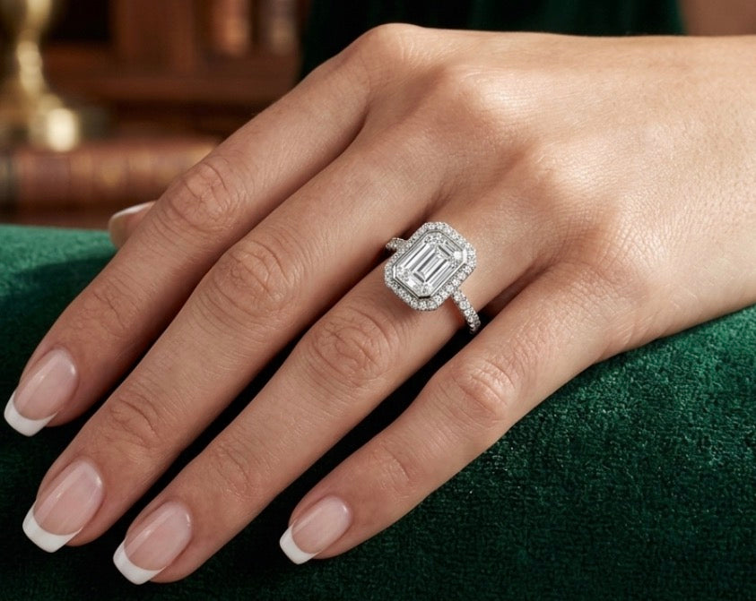 Sterling Silver Emerald-cut Bezel set Ring