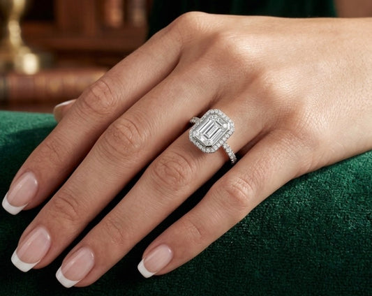 Sterling Silver Emerald-cut Bezel set Ring
