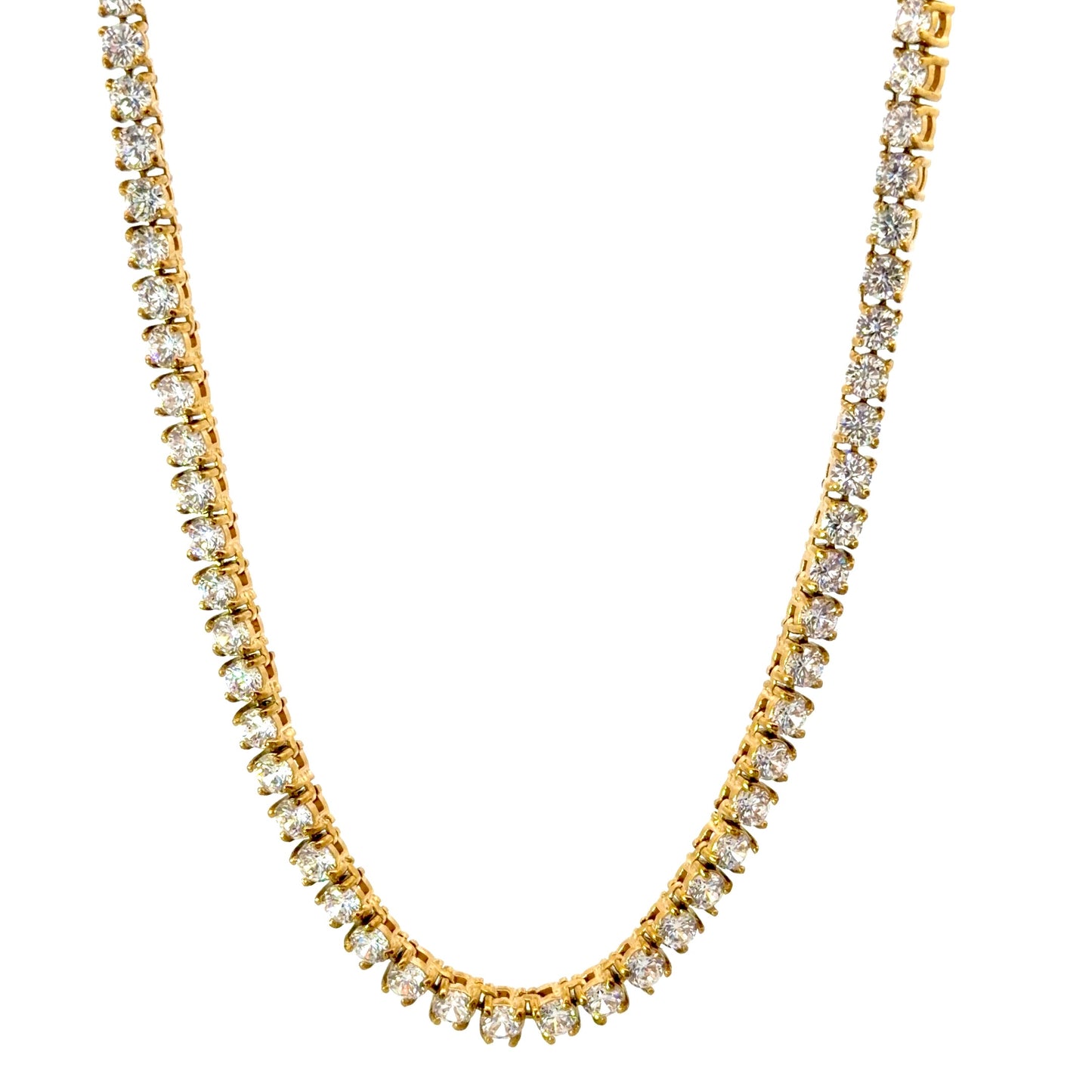 Gold Plated Cubic Zirconia Tennis Necklace