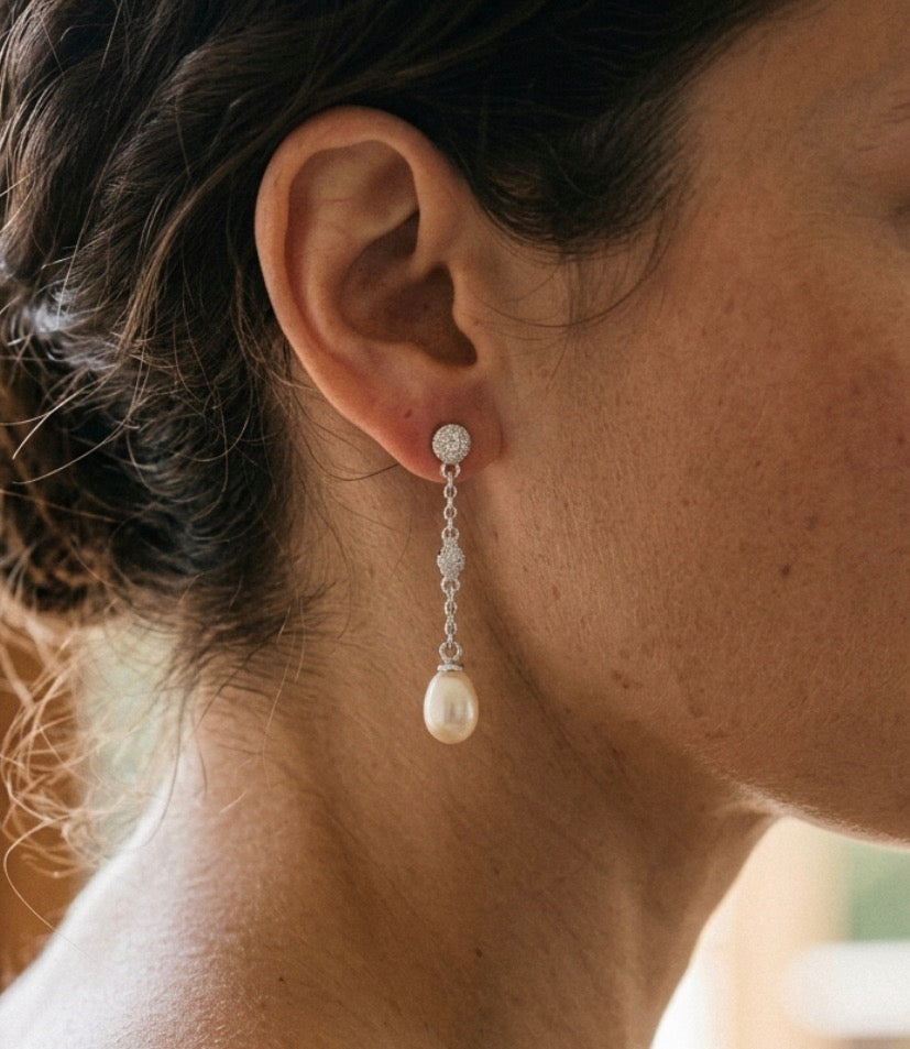 Sterling Silver Pearl Drop Earrings