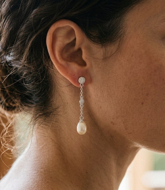 Sterling Silver Pearl Drop Earrings