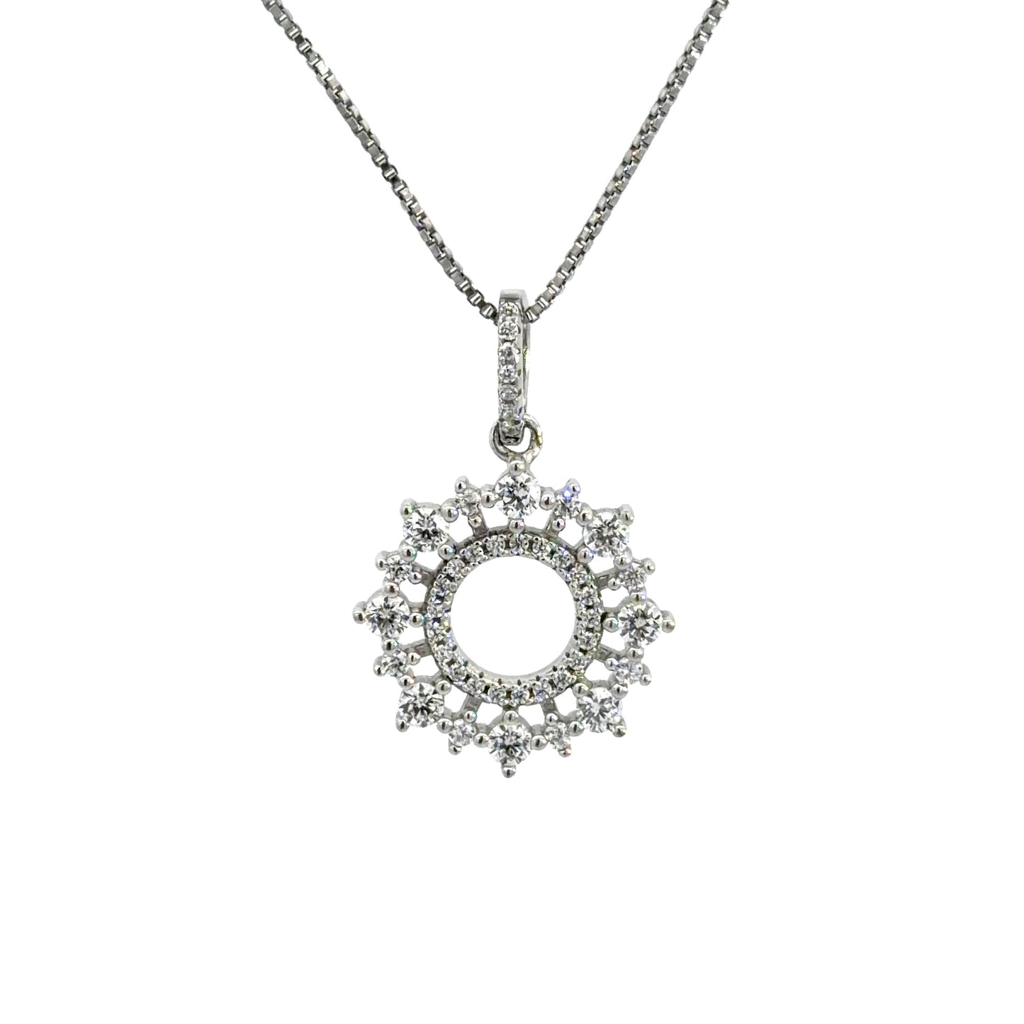 Elegant Cubic Zirconia Circle  Necklace