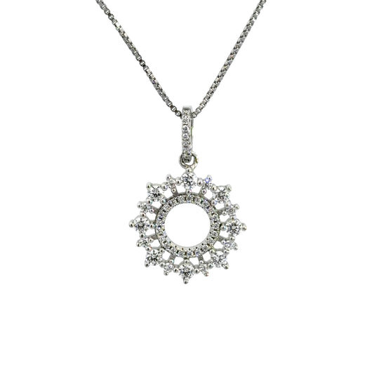 Elegant Cubic Zirconia Circle  Necklace