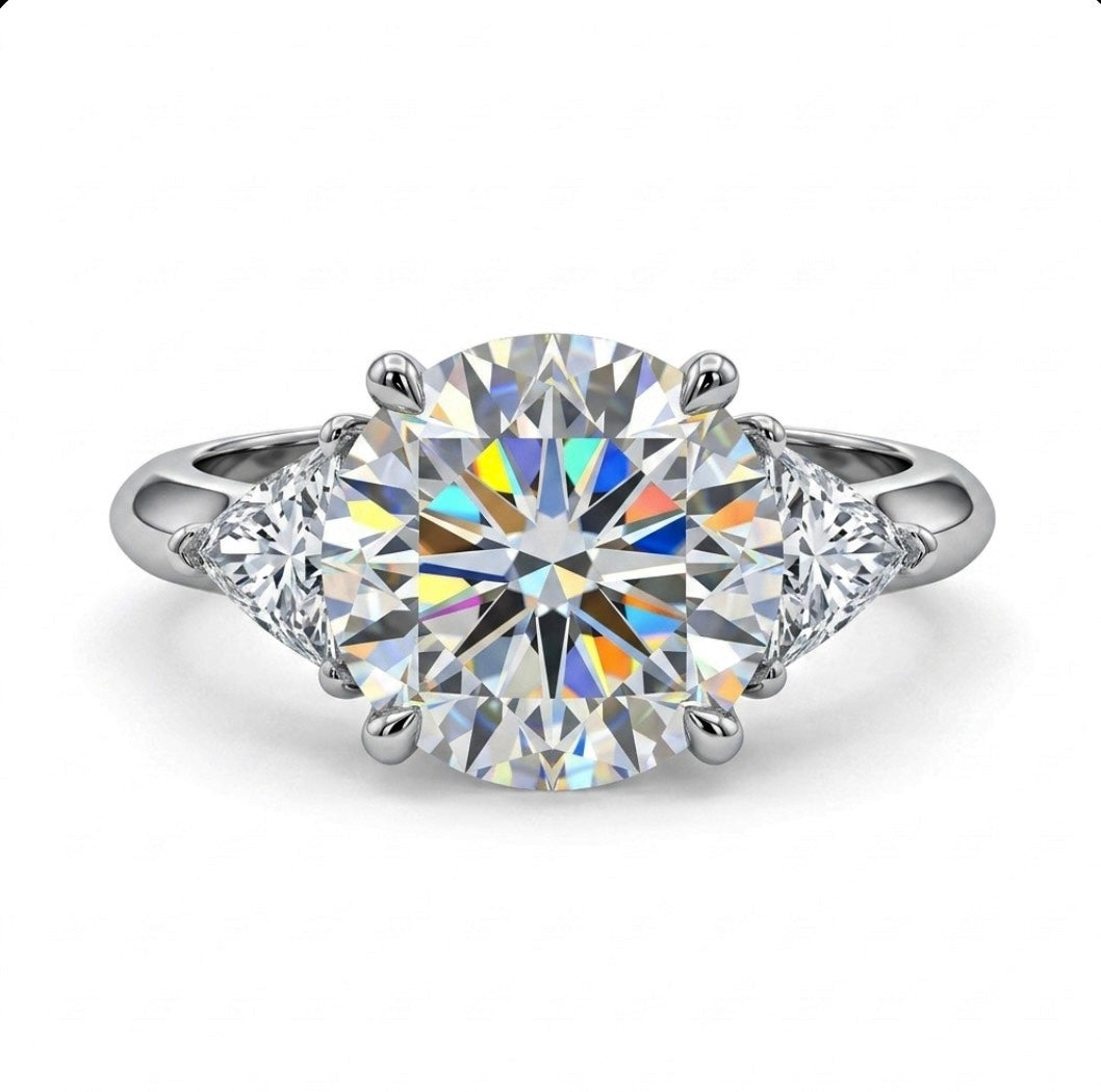 Sterling Silver Brilliant-cut stone Ring