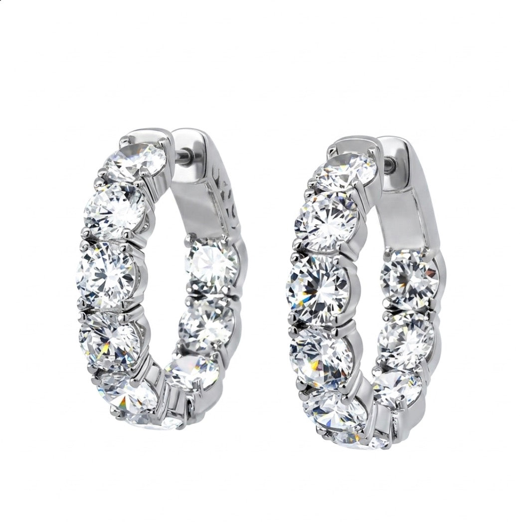 Inside-Out Round Shape 0.90-inch 7.20 ct. Hoop Earrings