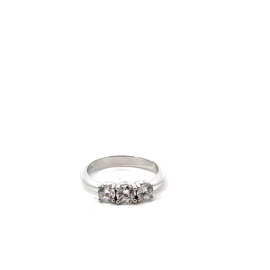 Sterling Silver Three-Stone Ring