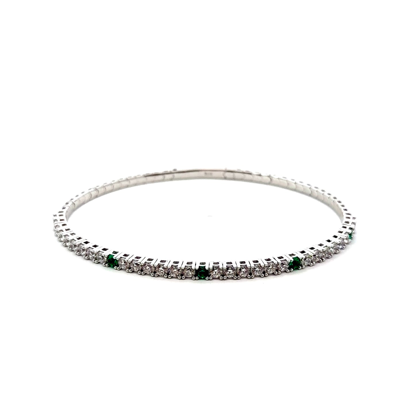Sterling Silver Cubic Zirconia Bangle Bracelet