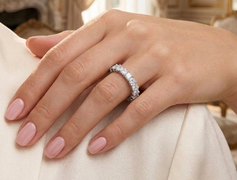 Sterling Silver Princess-cut Eternity Band