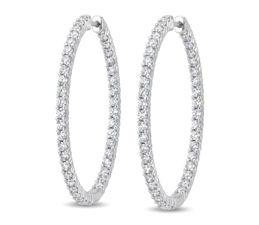 Inside-Out Round Shape 1.45-inch 2.36 ct.Hoop Earrings