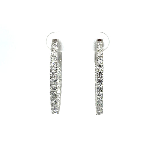 Sterling Silver Cubic Zirconia Hoop Earrings