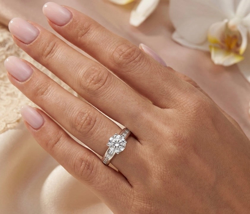 Sterling Silver Brilliant Cut 4 prong Ring