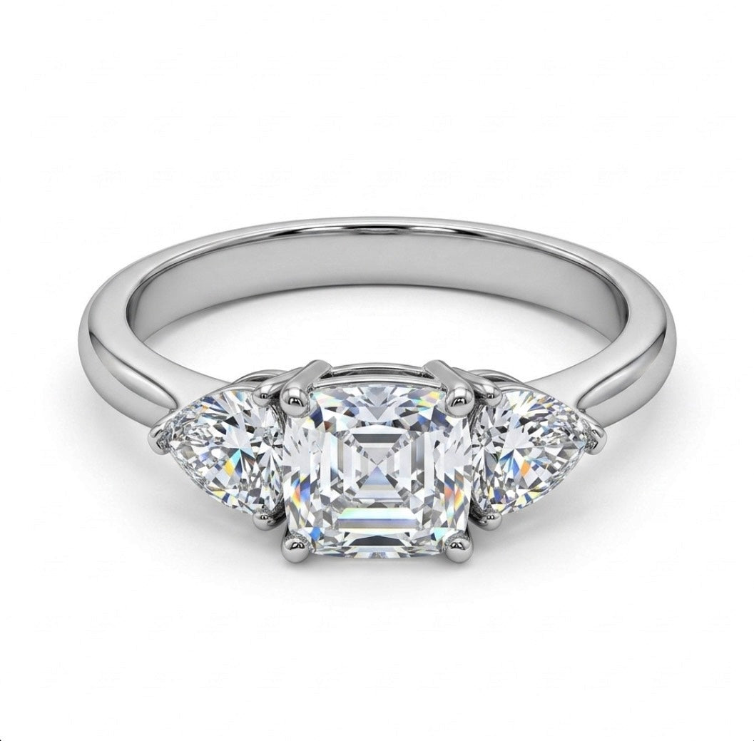 Sterling Silver Asscher Cut Ring