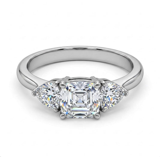 Sterling Silver Asscher Cut Ring