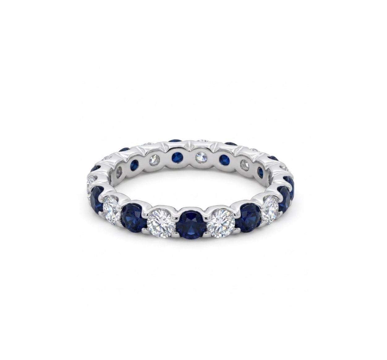 Sterling Silver Brilliant-cut Cubic Zirconia Eternity Ladies Band