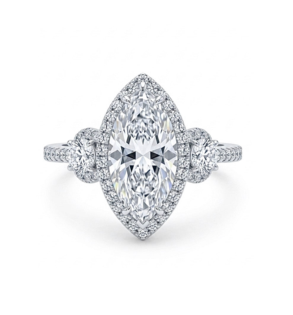 Sterling Silver Marquise Cut Ring