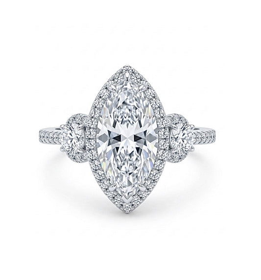 Sterling Silver Marquise Cut Ring