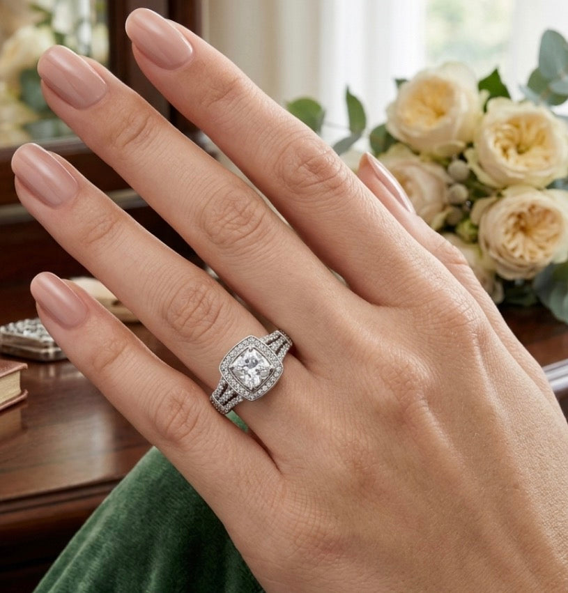 Sterling Silver Cushion Cut Ring