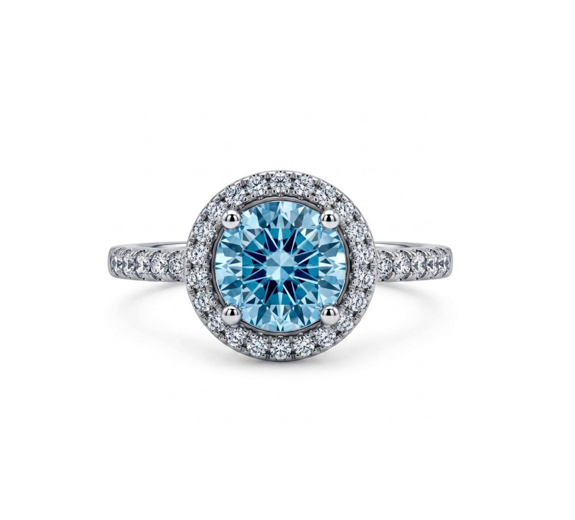 Sterling Silver Round-cut Birthstone Halo Ring