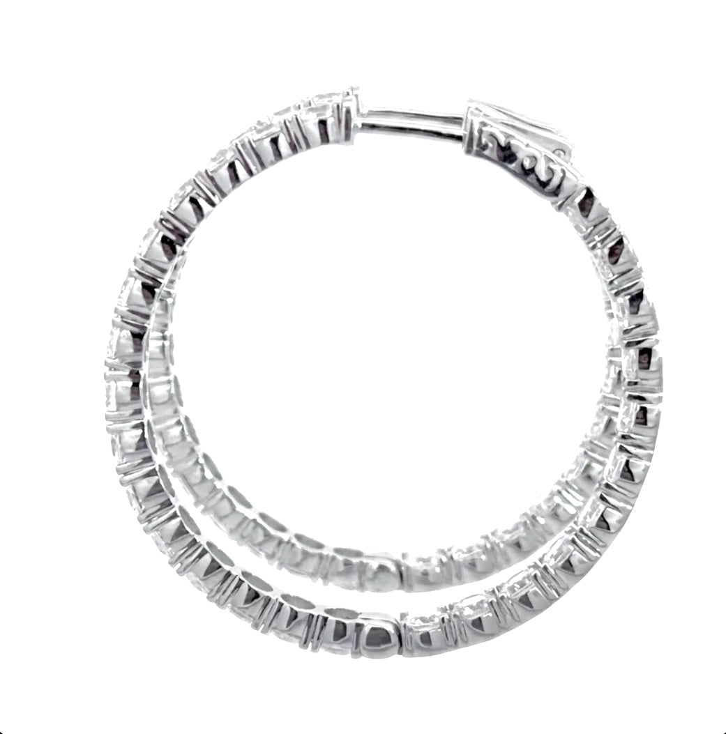 Inside-Out Round Shape 1.55-inch 7.80 ct. Hoop Earrings
