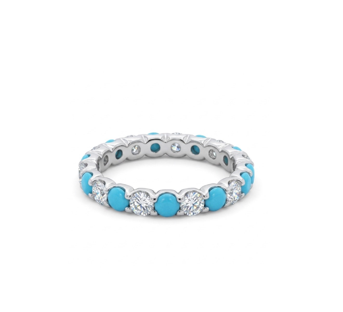 Sterling Silver Brilliant-cut Cubic Zirconia Eternity Ladies Band