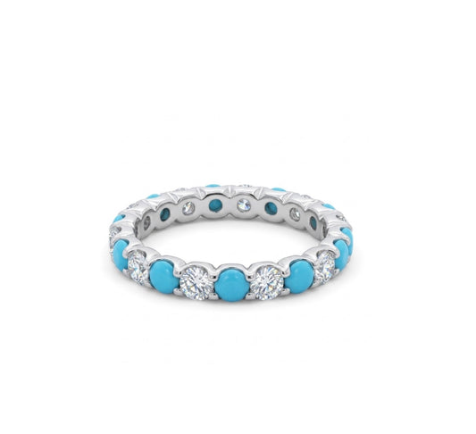 Sterling Silver Brilliant-cut Cubic Zirconia Eternity Ladies Band